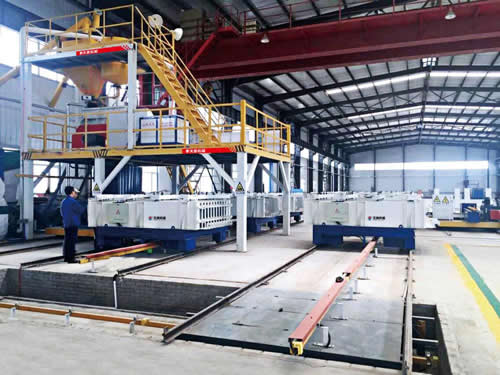 خط إنتاج ألواح الحوائط TYF-16A نوع متحرك  ( ألواح الخرسانة المسلحة بالألياف الزجاجية GRC، حوائط مركبة من ألواح سيليكات الكالسيوم)